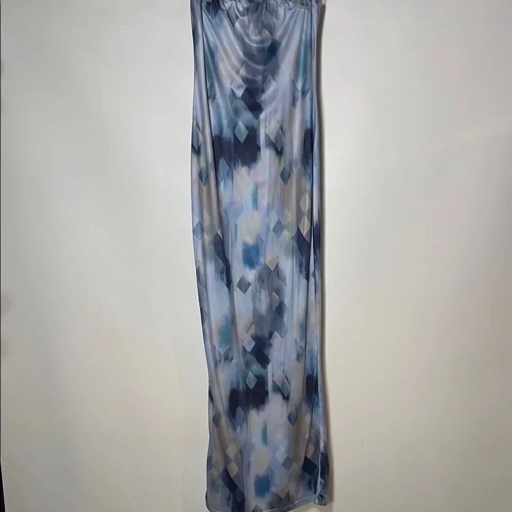 Blue Geometric Maxi skirt - Picture 1 of 9